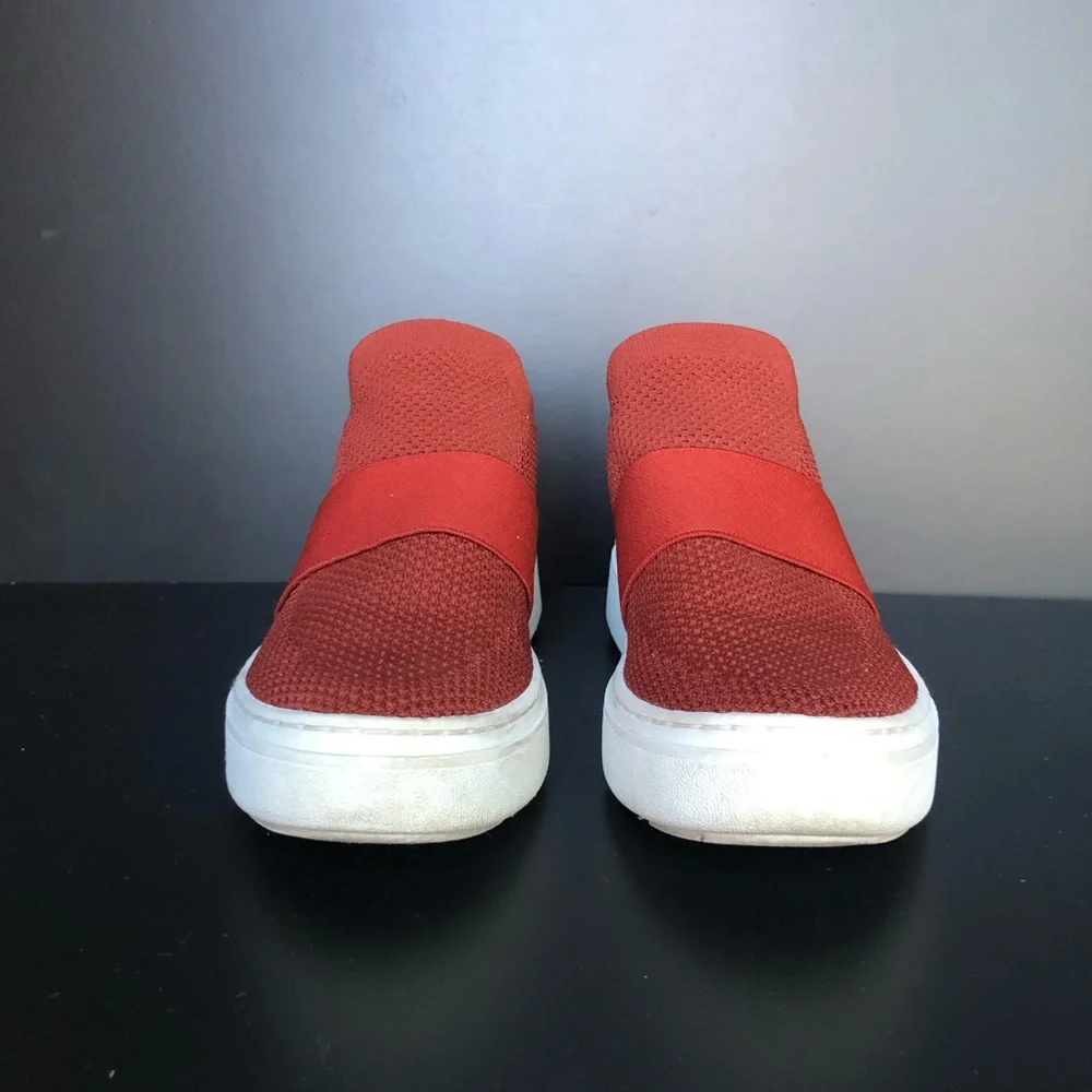 Eileen Fisher Slip On Platform Sneaker Shoes Women's Size 6 Red‎ Stretch Walking